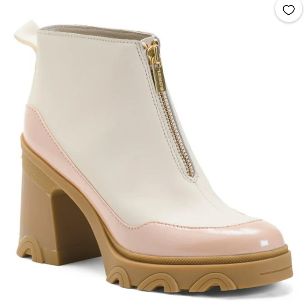 Sorel Brex Zip Lug Sole Boot Waterproof Chalk & Peach, 6.5